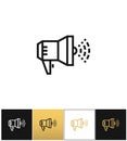 Megaphone announcement sign or loudspeaker bullhorn vector icon