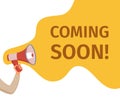 Megaphone announcement vector cartoon style illustration with speech bubble. Royalty Free Stock Photo