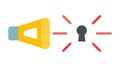 Megaphone Announcing Access Security Keyhole Icon, vector design Generative AI Royalty Free Stock Photo