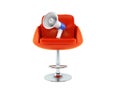 Megaphone on barbershop chair