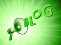 Megaphone with the Blog sign Royalty Free Stock Photo