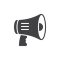 Megaphone, bullhorn icon vector, filled flat sign, solid pictogram isolated on white. Royalty Free Stock Photo