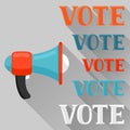 Megaphone calling vote. Political elections illustration for banners, web sites, banners and flayers