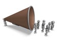 Megaphone Character Shows Announcement Royalty Free Stock Photo