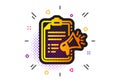 Megaphone checklist icon. Advertisement device sign. Brand ambassador. Vector