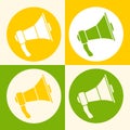 Megaphone Colorful Web Icon Set Loudspeaker