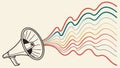 Megaphone Communication Waves, Information Dissemination, vector design Generative AI Royalty Free Stock Photo