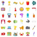 Megaphone icons set, cartoon style Royalty Free Stock Photo