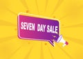 Megaphone with 7 days sale speech bubble