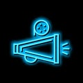 megaphone director tool neon glow icon illustration