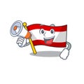 With megaphone flag austria isolated with the mascot