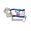 With megaphone flag israel isolated with the cartoon