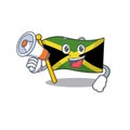 With megaphone flag jamaica isolated with the cartoon
