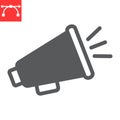 Megaphone glyph icon, fake news and propaganda, loudspeaker sign vector graphics, editable stroke solid icon, eps 10.