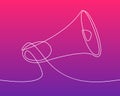 Megaphone on gradient background, which shares the message about ongoing event