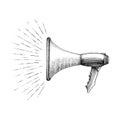 Megaphone hand drawing vintage style