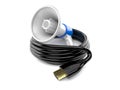 Megaphone with hdmi cable Royalty Free Stock Photo