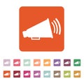 The megaphone icon. Bullhorn symbol. Flat Royalty Free Stock Photo