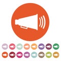 The megaphone icon. Bullhorn symbol. Flat Royalty Free Stock Photo