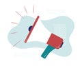 Megaphone icon - loud speaker. Business advertising promotion. Announcement poster. Sound volume sign symbol.