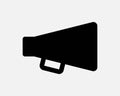 Megaphone Icon. Loudspeaker Announcement Bullhorn Broadcast Message Speech Media Sign Symbol