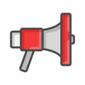 Megaphone Icon Loudspeaker Sound Concept Flat Vector Illustration, eps 10