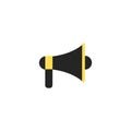 Megaphone icon. Megaphone Vector isolated on white background. Flat vector illustration in black. EPS 10. Royalty Free Stock Photo