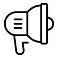 Megaphone icon outline vector. People refugee