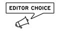 Megaphone with speech bubble in word editor choice on white background