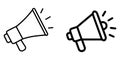 Megaphone icon vector. Line speaker symbol. microphone icon vector. outline megaphone icon set