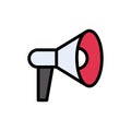 Megaphone vector line colour icon