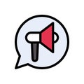 Megaphone vector line colour icon