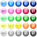 Megaphone icons in color glossy buttons