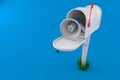 Megaphone inside mailbox Royalty Free Stock Photo