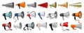 Megaphone isolated cartoon set icon. Vector illustration loudspeaker on white background. Vector cartoon set icon Royalty Free Stock Photo