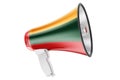 Megaphone with Lithuanian flag, 3D rendering