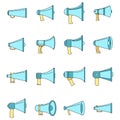 Megaphone loud speaker icons set vector color