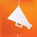 Megaphone loudspeaker icon. Loud hailer symbol.