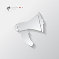 Megaphone loudspeaker icon. Loud hailer symbol.