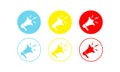 Megaphone or loudspeaker icons set in modern colour design concept on isolated white background. EPS 10 vector