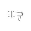 Megaphone, loudspeaker line icon