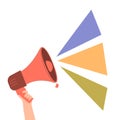 Megaphone, loudspeaker. Speaker, social media, advertising and promotion symbol. Marketing concept vector illustration Royalty Free Stock Photo