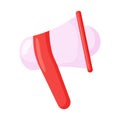 Megaphone, loudspeaker vector cartoon flat icon isolated on white background. Royalty Free Stock Photo