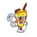 With megaphone mangonada fruit character cartoon Royalty Free Stock Photo