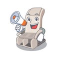 With megaphone massage chair isolated in the character