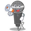 With megaphone microphone cartoon character design Royalty Free Stock Photo