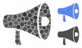 Megaphone Mosaic Icon of Round Dots