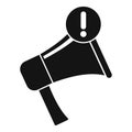 Megaphone notification icon, simple style