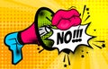 Megaphone pop art comic text NO Royalty Free Stock Photo