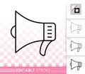 Megaphone simple black line speaker vector icon